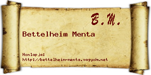 Bettelheim Menta névjegykártya